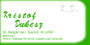 kristof dukesz business card